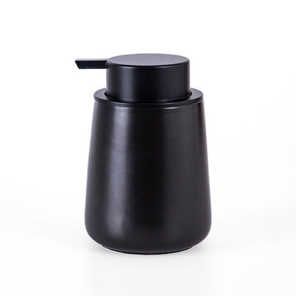 400ML Ceramic Stoneware Soap Dispenser Modern Design Lotion Pump Manual Bathroom - Black
