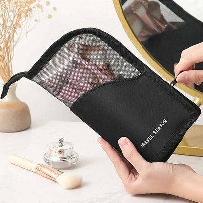 Stand Cosmetic Bag Travel Zipper Makeup Brush Holder Organizer Pouch Case Cover - Pink