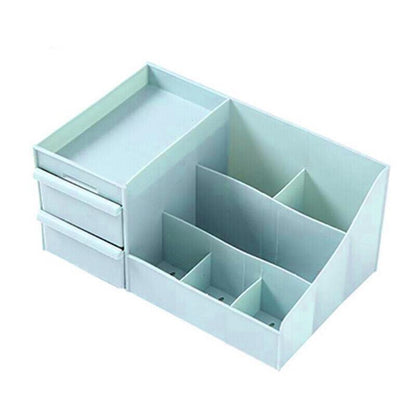 Cosmetic Makeup Organizer With Drawers Bathroom Skincare Storage Box Holder Case - White