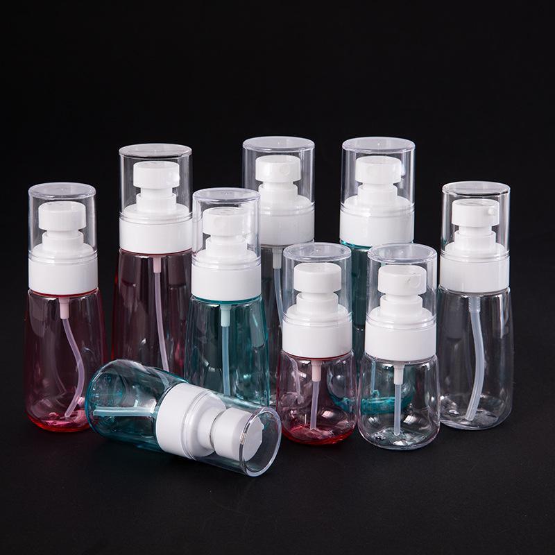 10pcs Portable Travel Emulsion Dispenser Bottle Press Pump Refillable Containers - Pink-100ml