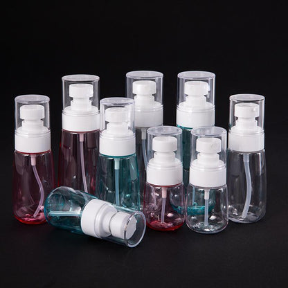 10pcs Portable Travel Emulsion Dispenser Bottle Press Pump Refillable Containers - Clear-100ml