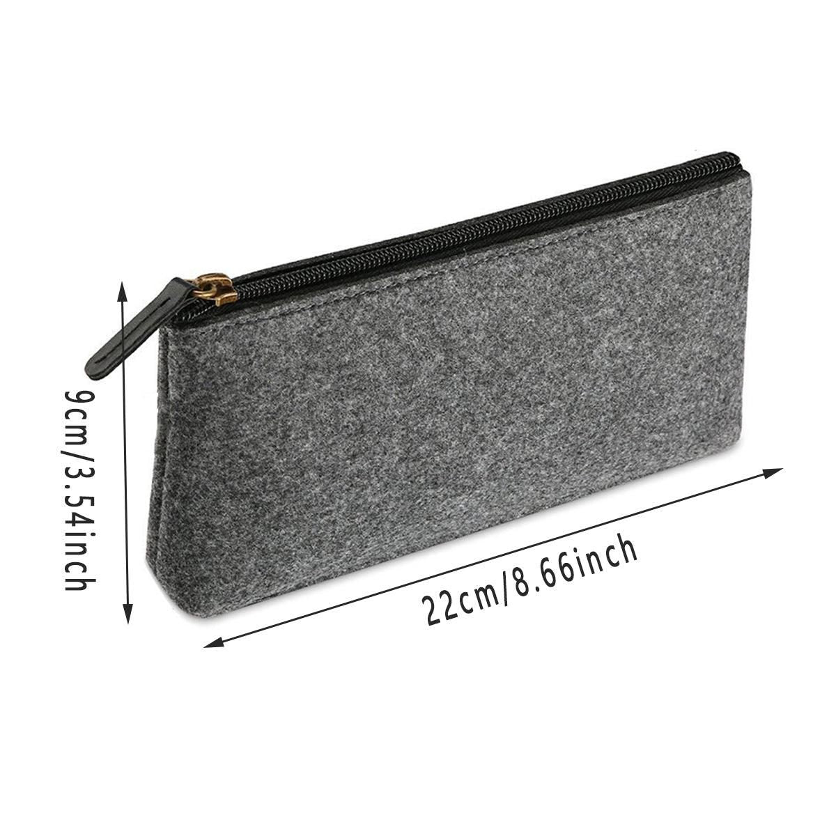 10PCS Large Capacity Felt Pencil Case Stationery Organizer Cosmetic Storage Bag