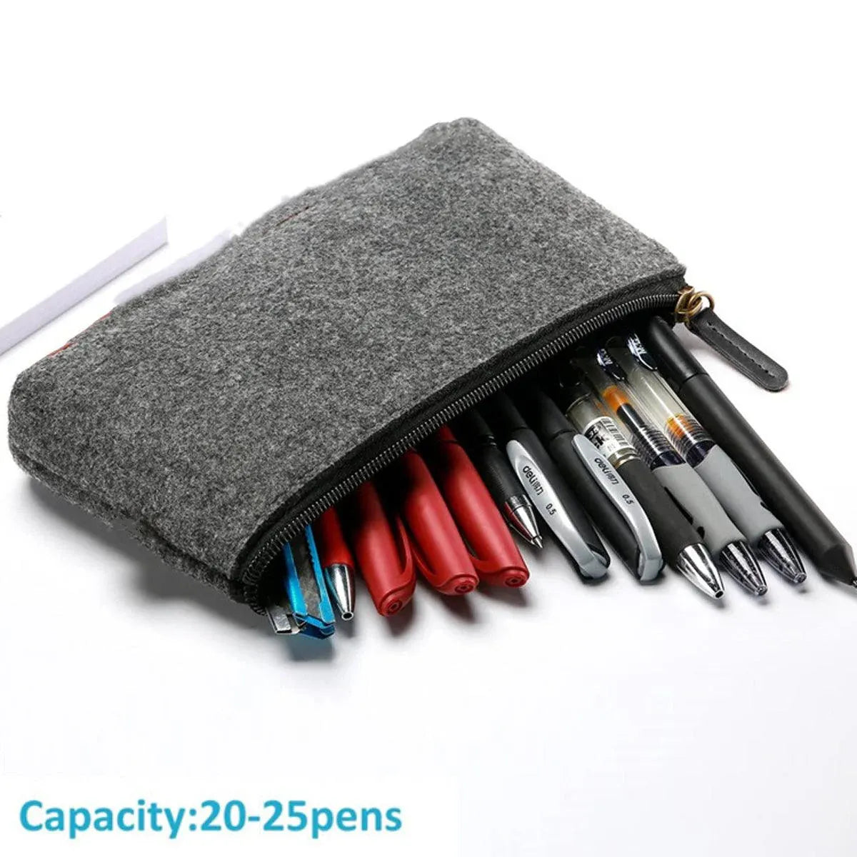 10PCS Large Capacity Felt Pencil Case Stationery Organizer Cosmetic Storage Bag