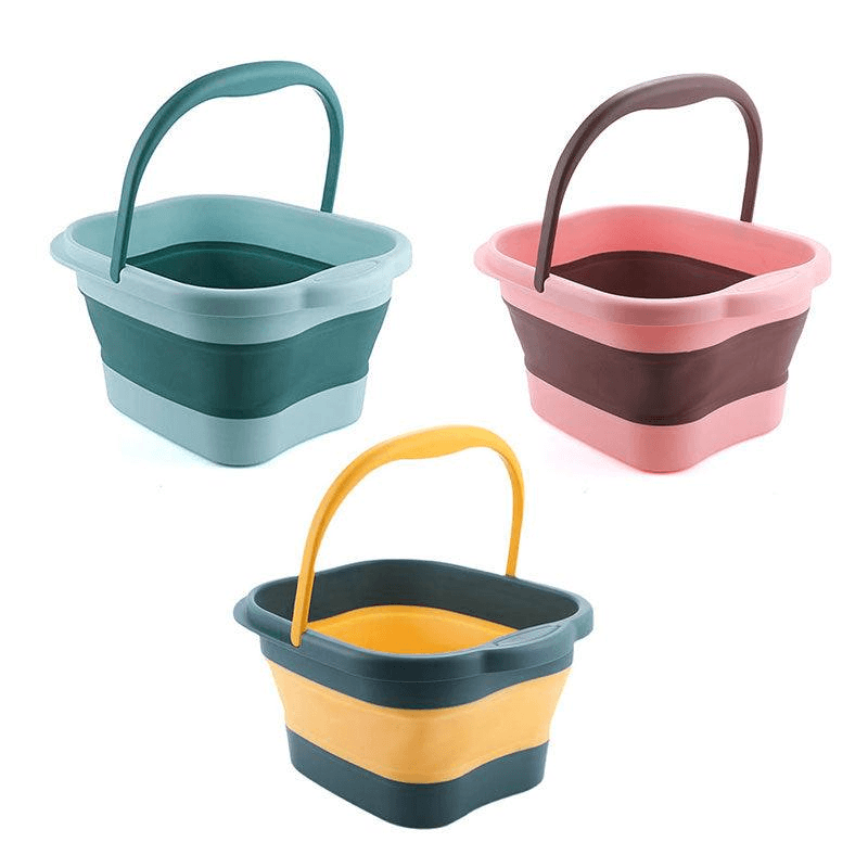 Folding Foot Spa Pedicure Bath Massage Tub Bucket Feet Basin Therapy Luxury - Pink