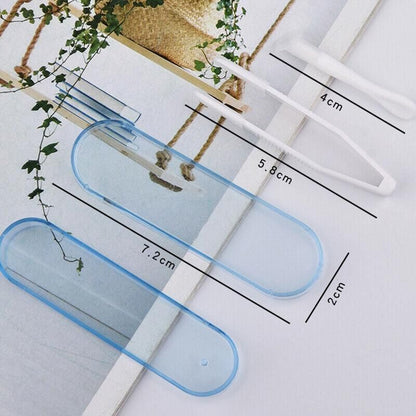 Contact Lens Tweezers Stick Inserter Remover Tool Kit Tip Storage Case Box Set - Purple