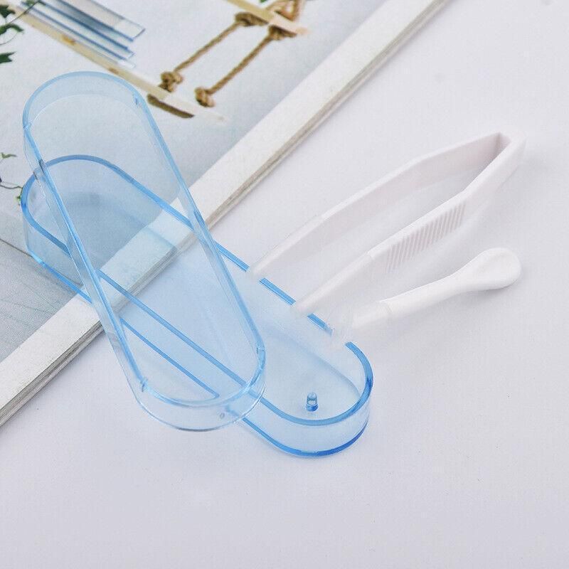 Contact Lens Tweezers Stick Inserter Remover Tool Kit Tip Storage Case Box Set - Yellow