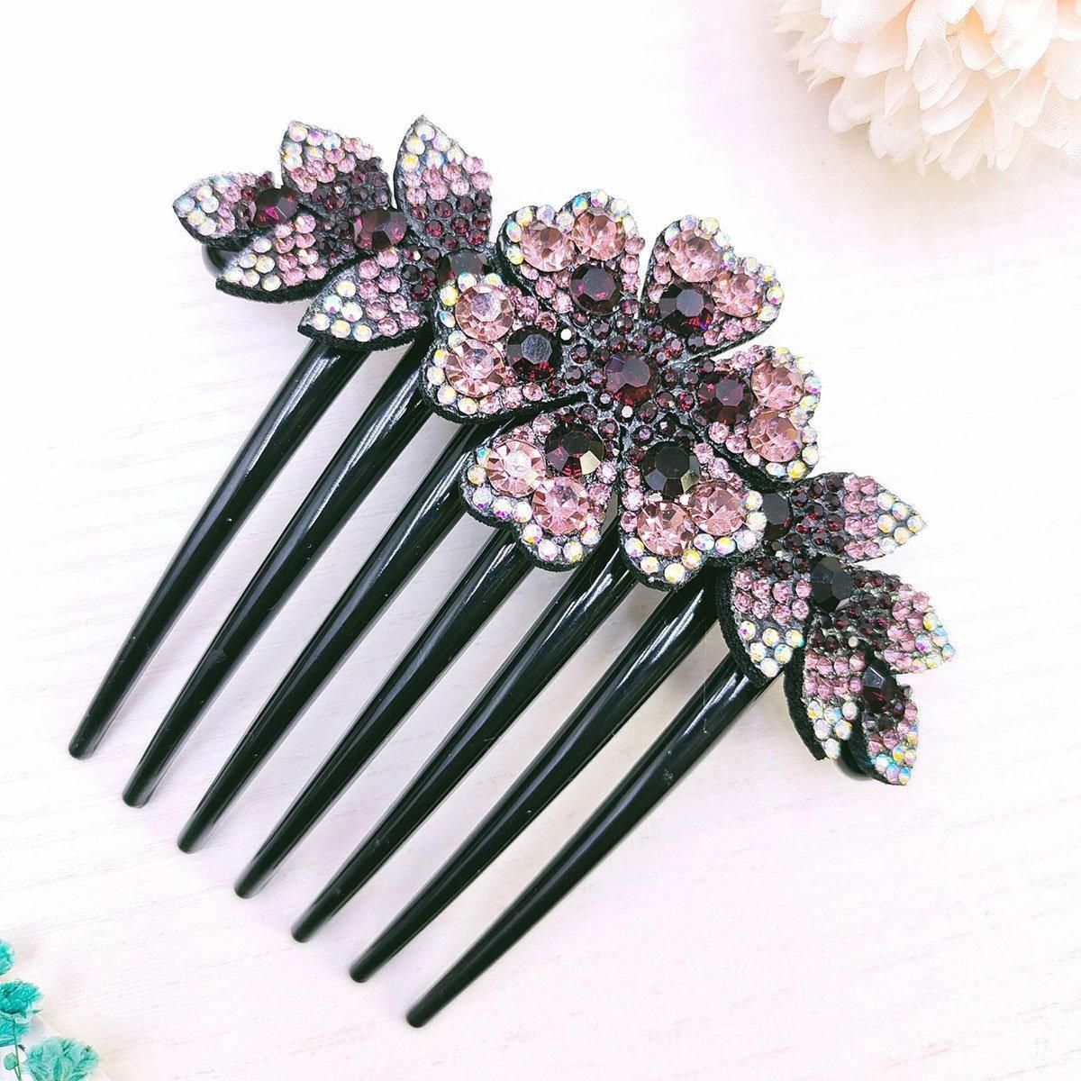 8Pack Rhinestone Hair Comb Non-Slip Simple All-Match Hair Accessories Fork Comb
