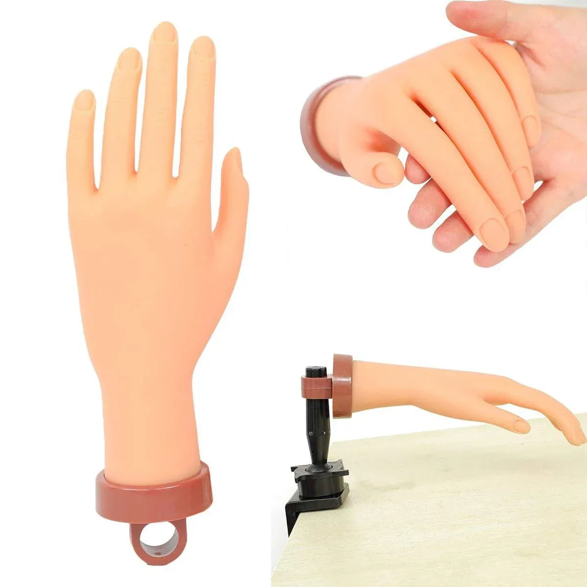 Manicure Practice Hand Mould Simulation Fake Hand Desktop Holder for Nail Art