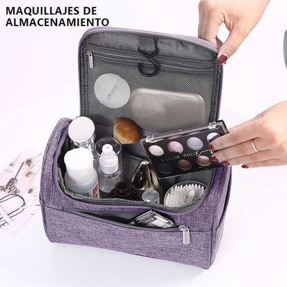 Womens Cosmetic Bag Make Up Case Travel Toiletry Wash Organiser Vanity Nail Box - Rose Red