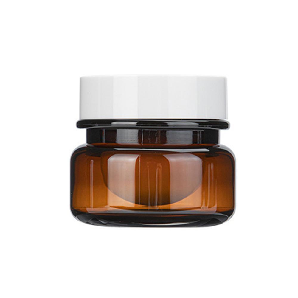 10pcs PET Plastic Cosmetic Bottles Refillable Travel Face Cream Containers - 30ml-Brown+Black-Double
