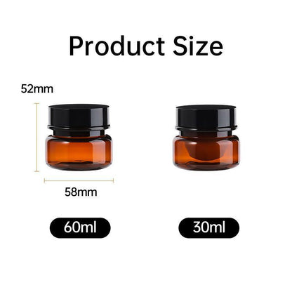 10pcs PET Plastic Cosmetic Bottles Refillable Travel Face Cream Containers - 60ml-Brown+White-Single