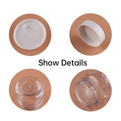 10pcs PET Plastic Cosmetic Bottles Refillable Travel Face Cream Containers - 60ml-Transparent+White-Single