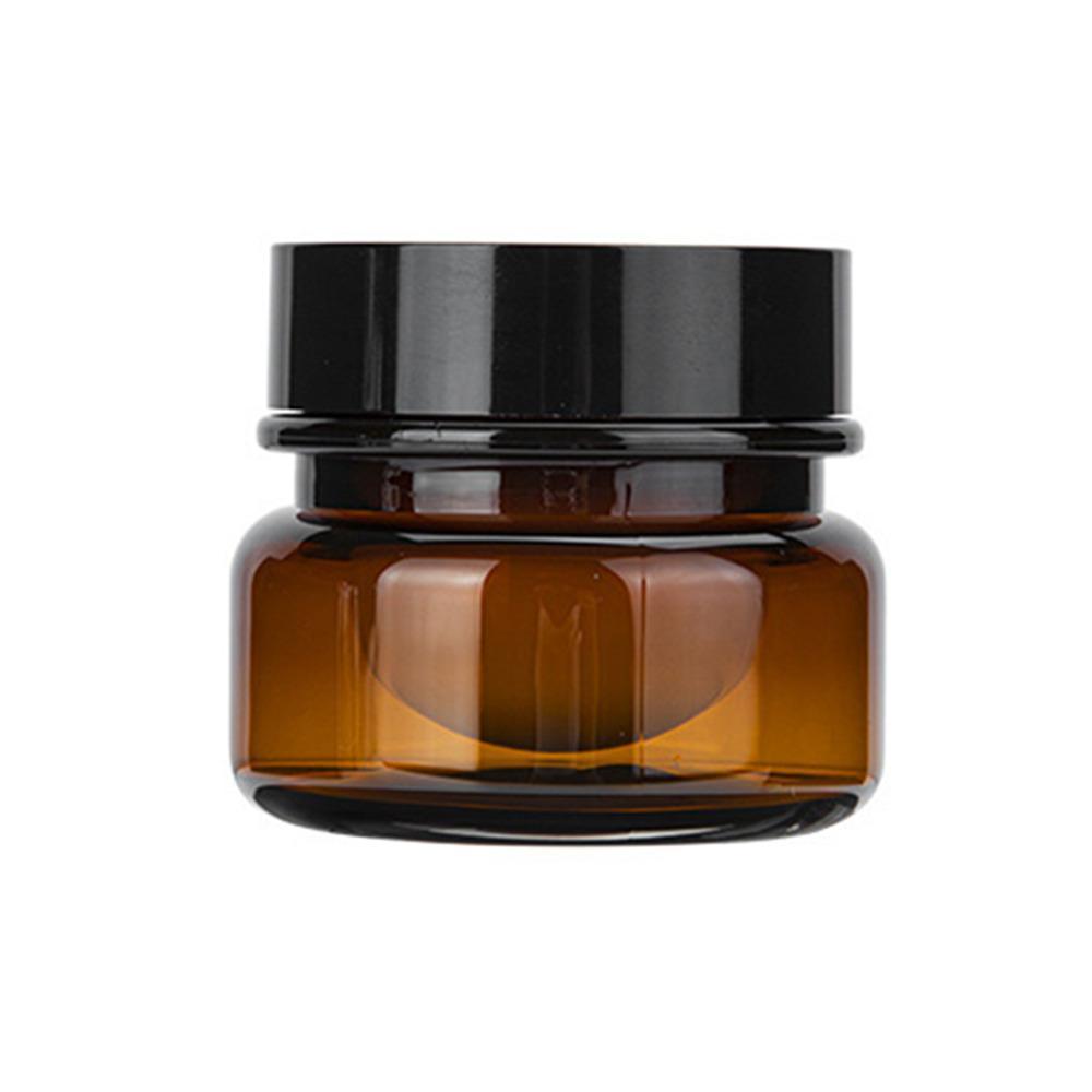 10pcs PET Plastic Cosmetic Bottles Refillable Travel Face Cream Containers - 60ml-Transparent+Black-Single