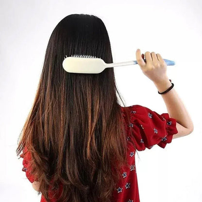 Extra Long Handle Comb Teeth and Brush for Elderly Easy Grip Hair Care Tool