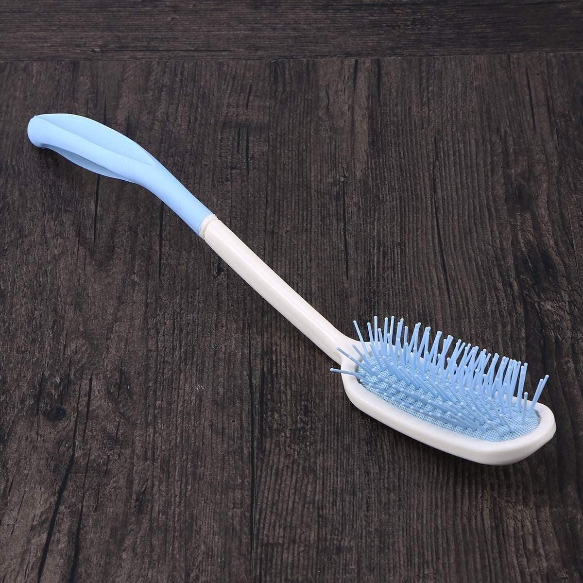 Extra Long Handle Comb Teeth and Brush for Elderly Easy Grip Hair Care Tool