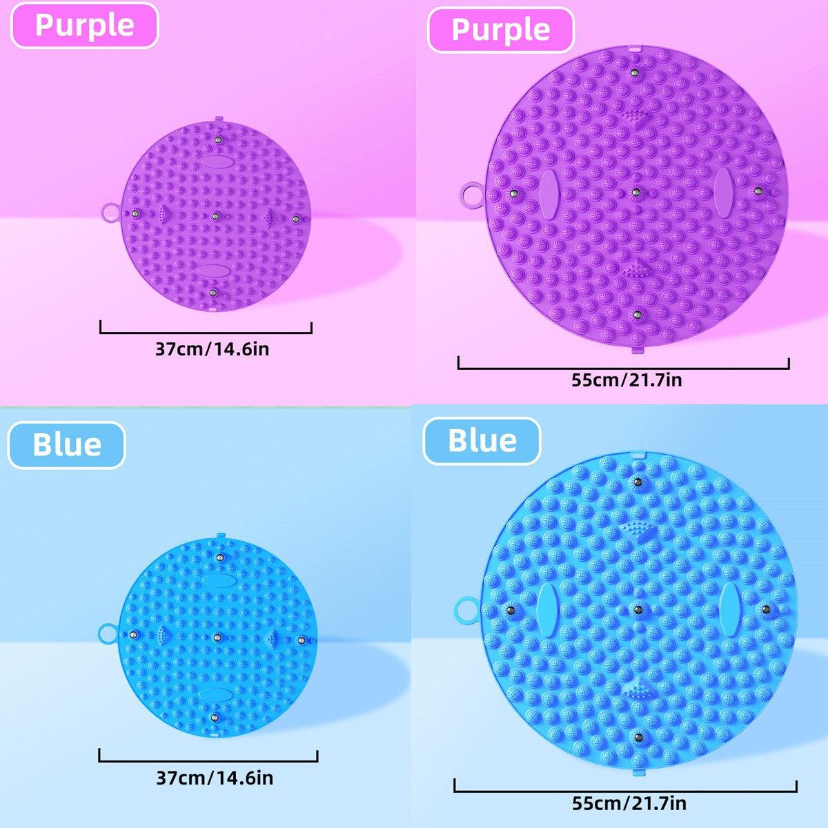 37/55cm Soft Silicone Circular Foot Mat with Textured Surface - Purple-55cm