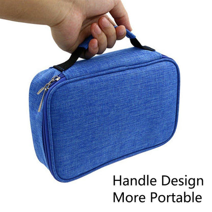Large Capacity Waterproof Pen Pouch Pencil Case Student Stationery Storage Bag - Black