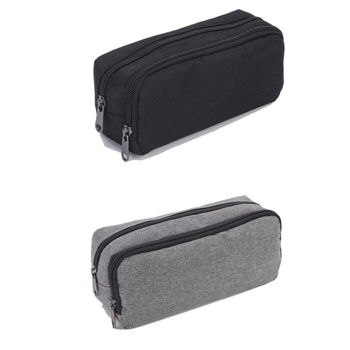 Large Capacity Pencil Case Double Layer for Primary School Students Creative Bag - Grey