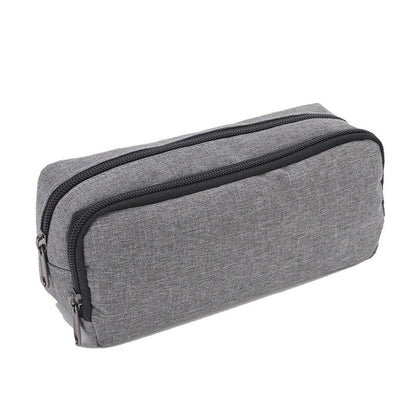 Large Capacity Pencil Case Double Layer for Primary School Students Creative Bag - Grey