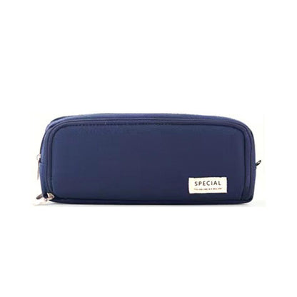 Zipper Pencil Case Large Capacity Storage Bag School Stationery Makeup Organizer - Blue