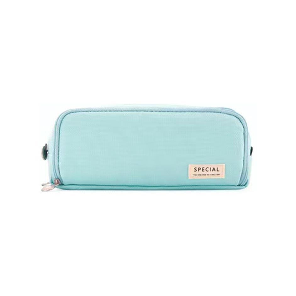 Zipper Pencil Case Large Capacity Storage Bag School Stationery Makeup Organizer - Green