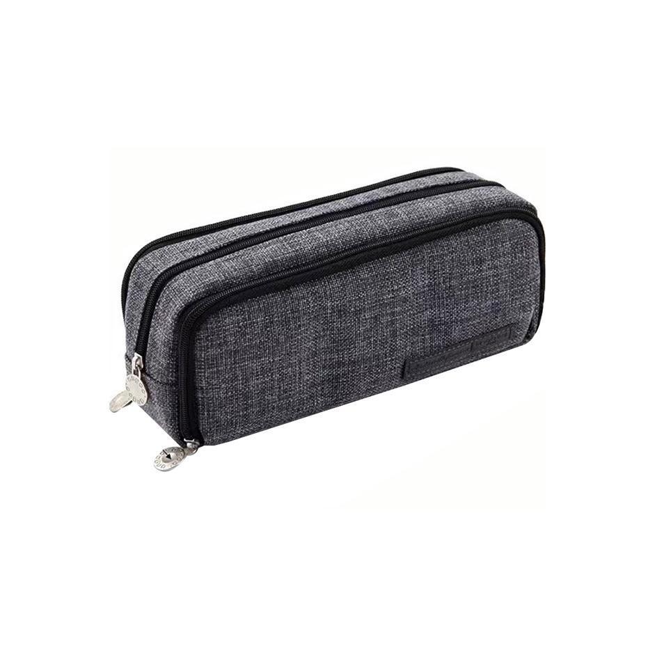 Zipper Pencil Case Large Capacity Storage Bag School Stationery Makeup Organizer - Purple
