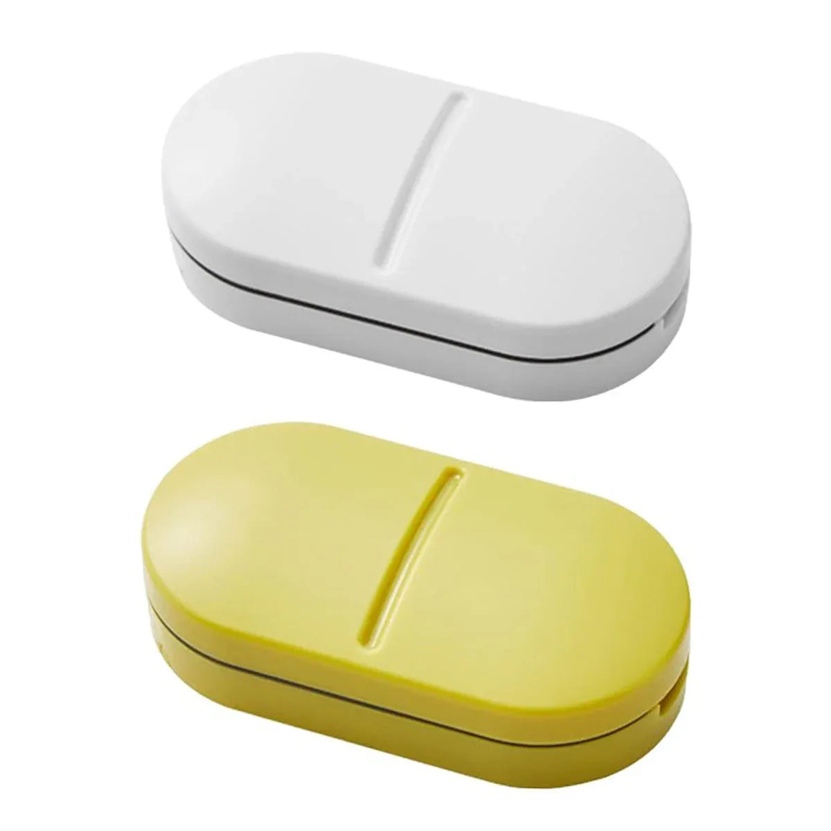 3PCS Tablet Cutter Pill Splitter Portable Medicine Box Pill Organizer Divider - White