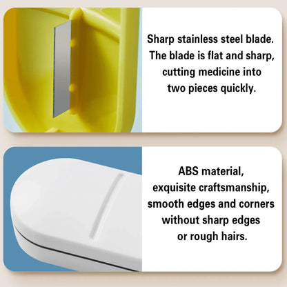 3PCS Tablet Cutter Pill Splitter Portable Medicine Box Pill Organizer Divider - White