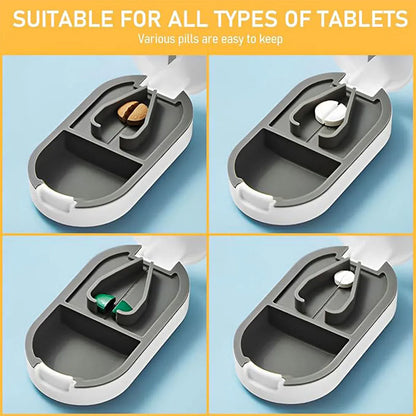 3PCS Tablet Cutter Pill Splitter Portable Medicine Box Pill Organizer Divider - Yellow