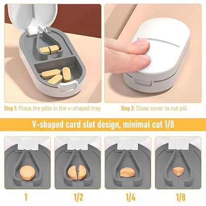 3PCS Tablet Cutter Pill Splitter Portable Medicine Box Pill Organizer Divider - Yellow