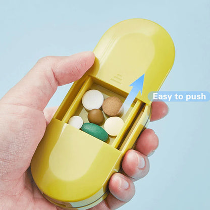 3PCS Tablet Cutter Pill Splitter Portable Medicine Box Pill Organizer Divider - Yellow