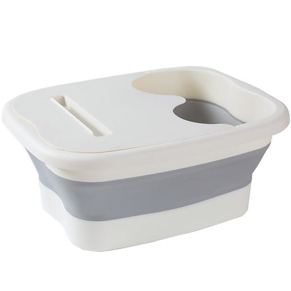 Foldable Foot Tub Portable Large Capacity Foot Basin for Home Bathroom Spa and Travel - White