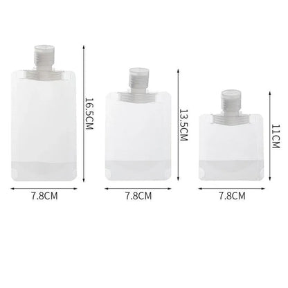 15PCS Reusable Cosmetic Travel Leakproof Pouch Set 30ml 50ml 100ml