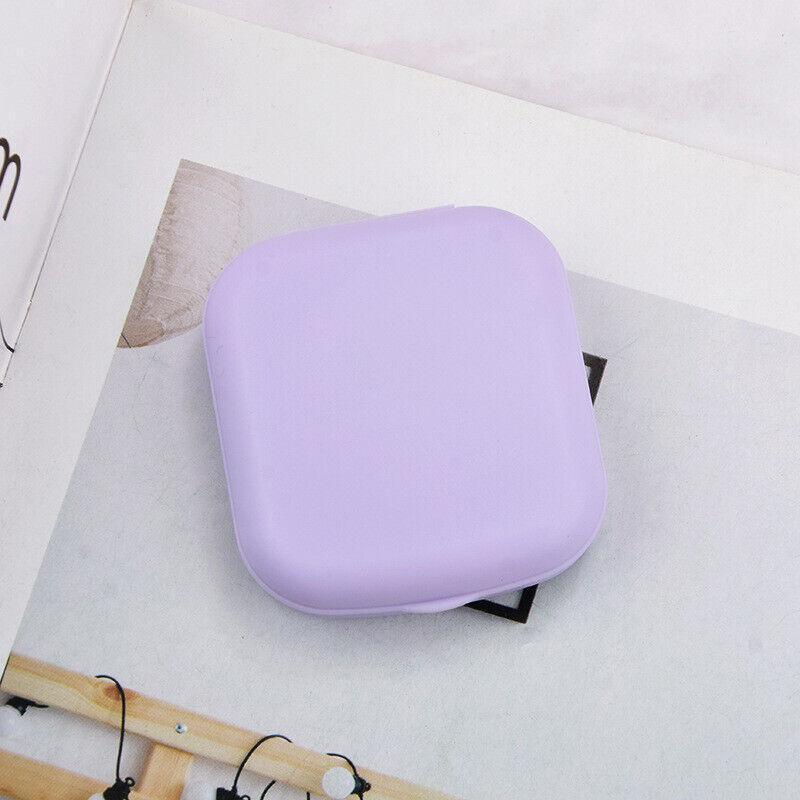 Pocket Plastic Mini Contact Lens Case Kit Outdoor Travel Holder Mirror Container - Blue