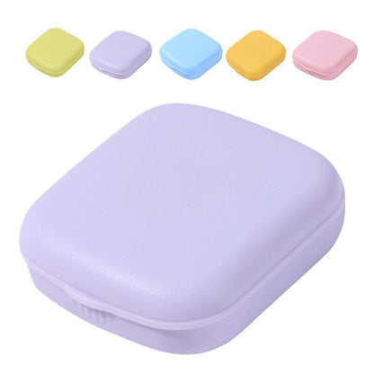 Pocket Plastic Mini Contact Lens Case Kit Outdoor Travel Holder Mirror Container - Pink