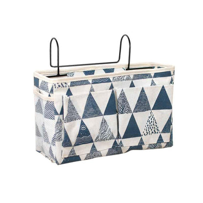 Hanging Bedside Storage Caddy with Pockets for Bunk Bed Dorm Couch Organizing - White