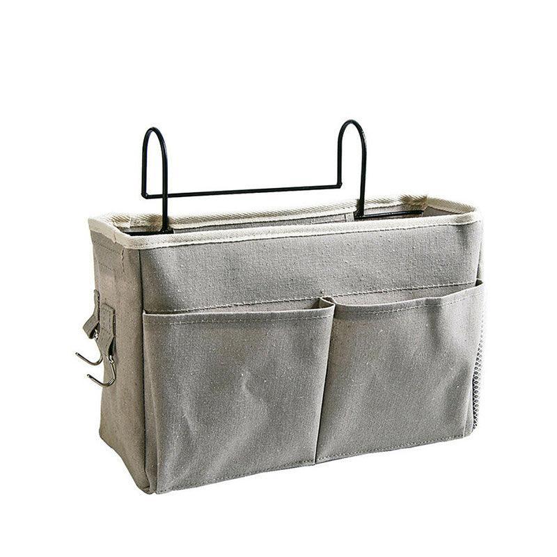 Hanging Bedside Storage Caddy with Pockets for Bunk Bed Dorm Couch Organizing - Pink