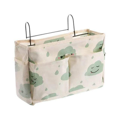 Hanging Bedside Storage Caddy with Pockets for Bunk Bed Dorm Couch Organizing - Pink