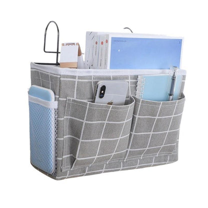 Hanging Bedside Storage Caddy with Pockets for Bunk Bed Dorm Couch Organizing - Light Green