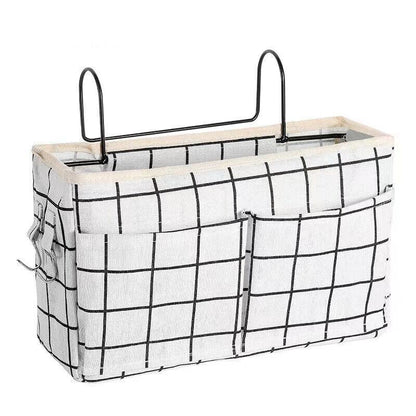 Hanging Bedside Storage Caddy with Pockets for Bunk Bed Dorm Couch Organizing - Grey
