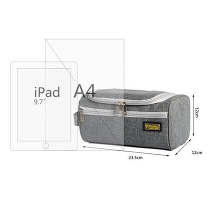 Large Capacity Men Travel Toiletry Kit Wash Bag Waterproof Cosmetic Bags Holder - Brick Red