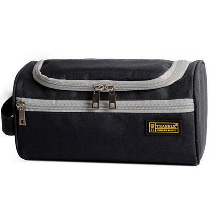 Large Capacity Men Travel Toiletry Kit Wash Bag Waterproof Cosmetic Bags Holder - Brick Red