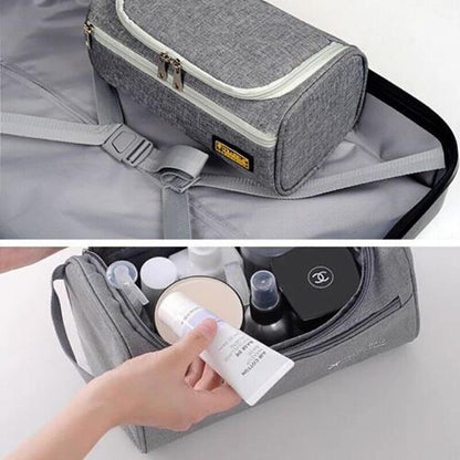Large Capacity Men Travel Toiletry Kit Wash Bag Waterproof Cosmetic Bags Holder - Grey