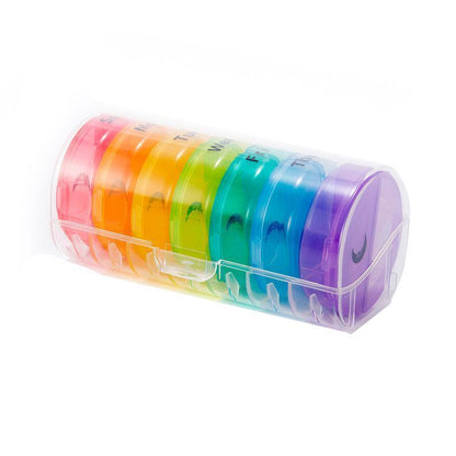7 Day Weekly Case Dispenser Medicine Tablet Organizer Storage Container Pill Box - Black