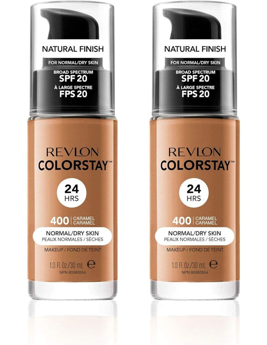 Revlon ColorStay foundation bottles, 24-hour wear, for normal/dry skin, Caramel 400