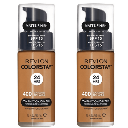 Revlon ColorStay matte finish foundation bottles, SPF 15, 400 Caramel