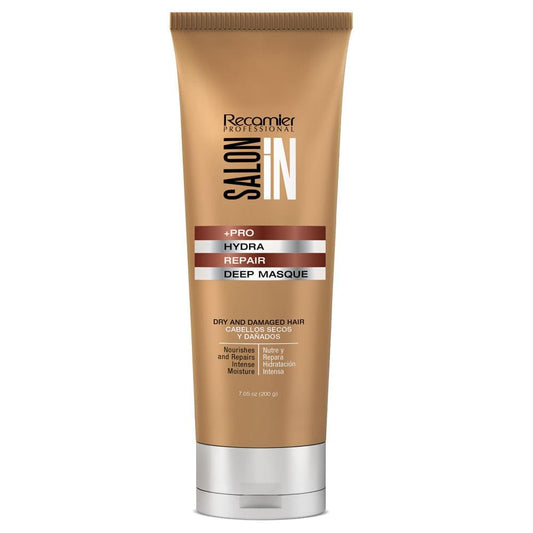 Recamier Professional Hydra Repair deep masque tube, tan with gold ribbed cap