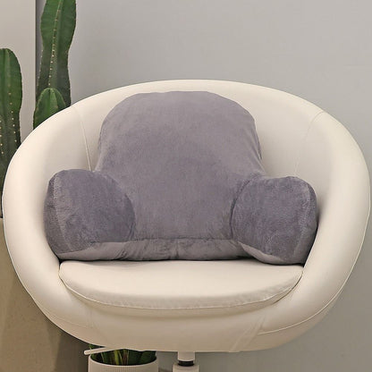 52cm Reading Pillow Back Rest Lumbar Support Arm Seat Cushion Lounger In Dark Grey For Comfortable Relaxation