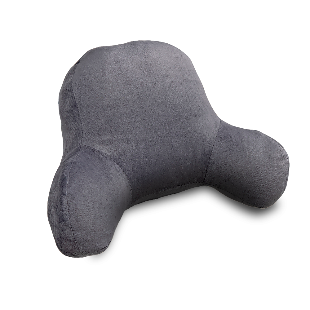 52cm Reading Pillow Back Rest Lumbar Support Arm Seat Cushion Lounger In Dark Grey For Comfortable Relaxation