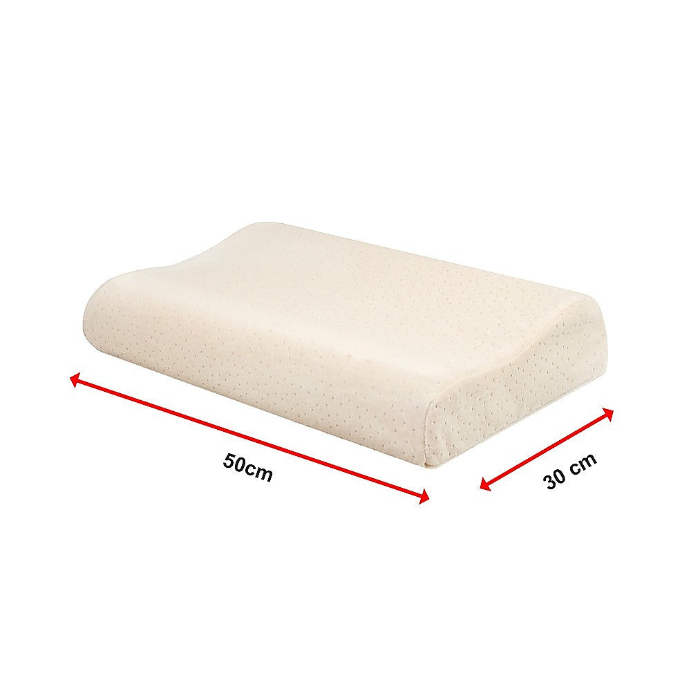Natural latex sleep pillow, spine support, 30 x 50 cm, light beige.